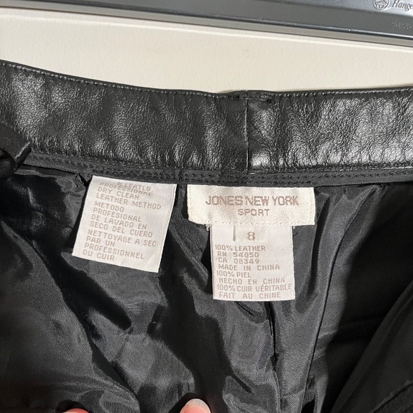 Jones New York Black 100% Leather Pants - Picture 4 of 6